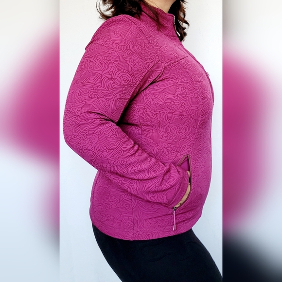 Eddie Bauer Rugged RipStop Textured Microfleece Berry Jacket Trail/Ski Large - Picture 9 of 16